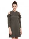 Miss Chase Women's Cotton a-line Cold Shoulder Dress...