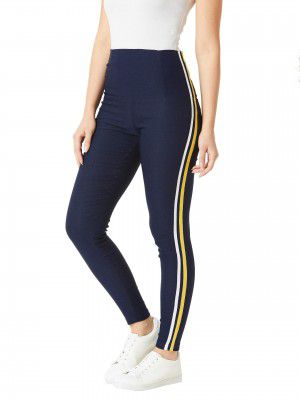 Miss Chase Womens Dark Grey Twill Tape High Waist Jeggings