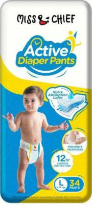 Miss & Chief Active Diaper Pants - L  (34 Pieces)