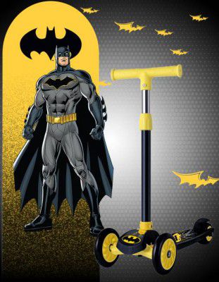 Miss & Chief Batman - 3 Wheel Scooter for Kids, Lightweight|Foldable & Adjustable Height  (Black)
