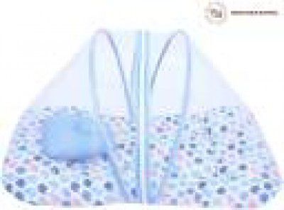 Miss & Chief by Flipkart Baby Mosquito Net With Mattress Polycotton Baby Mattress Apple Print  (Fabric, Blue)