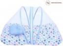 Miss & Chief by Flipkart Baby Mosquito Net With Mattress Polycotton Baby Mattress Apple Print  (Fabric, Blue)...