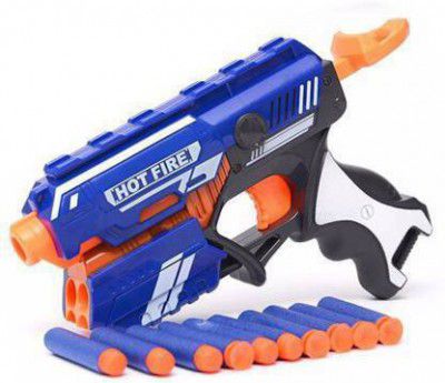 Miss & Chief by Flipkart Manual Blaze Storm Gun Blaster with 10 Foam Bullets Guns & Darts  (Blue)