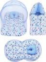 Miss & Chief by Flipkart Polycotton Baby Bed Sized Bedding Set  (Blue, 1 Mattress With Mosquito Net, 1 Pillow, 1 Sleeping Bag)...