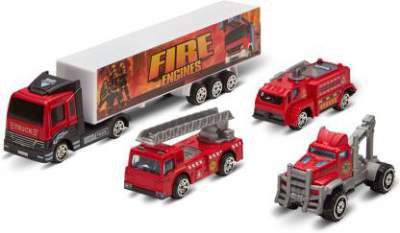 Miss & Chief Fire Truck Vehicle Container Car Toy Set for Children Kids