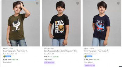 Miss Chief Kids T Shirts Upto 90% Off