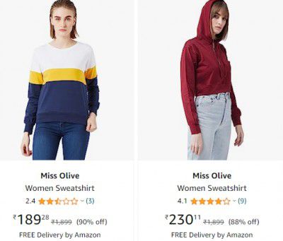 Miss Olive Women Sweatshirt Upto 90% Off