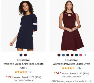 Miss Olive Women's Dress Min. 80% Off