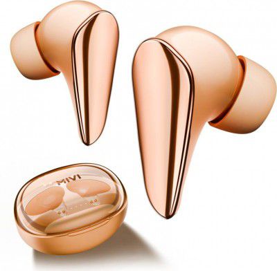 Mivi DuoPods i7 TWS,3D Soundstage,High-fidelity Driver,AAC for Lossless Audio Earbuds Bluetooth (Peach fuzz, True Wireless)