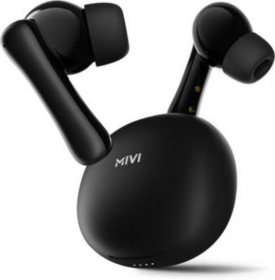 Mivi DuoPods Storm, 60 Hrs, Fast Charging, BT v5.3 Bluetooth  (Raven Black, True Wireless)