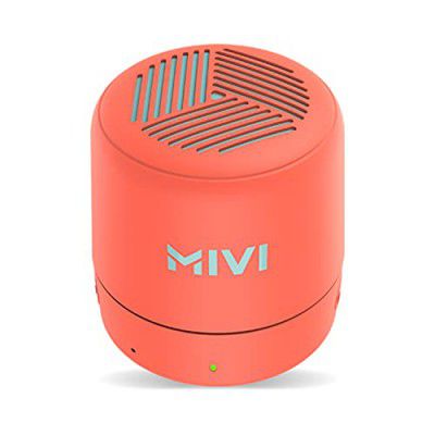 Mivi Play Bluetooth Speaker with 12 Hours Playtime. Wireless Speaker Made in India with Exceptional Sound Quality, Portable and Built in Mic-Orange