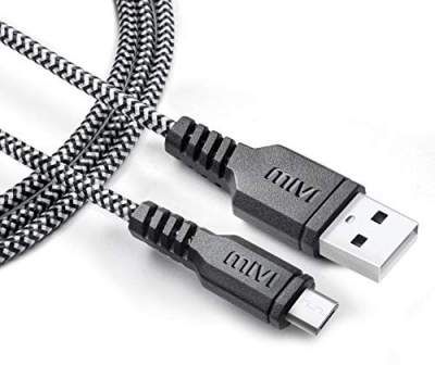 Mivi UC3BK-BK Khali Tough Micro USB Cable - 3.2 Feet (0.97 Meters) - (Black)
