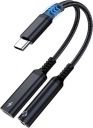 Mizi USB C to 3.5mm Headphone and Charger Adapter, 2-in-1 USB C to Aux Audio Jack - Black...