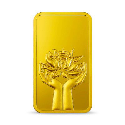 MMTC-PAMP 24k (999.9) 5 gm Lotus Yellow Gold Bar