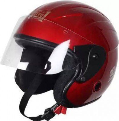 MMW ACTIVE NO. 1 Motorbike Helmet in Glossy Finish Half Face RED Helmet
