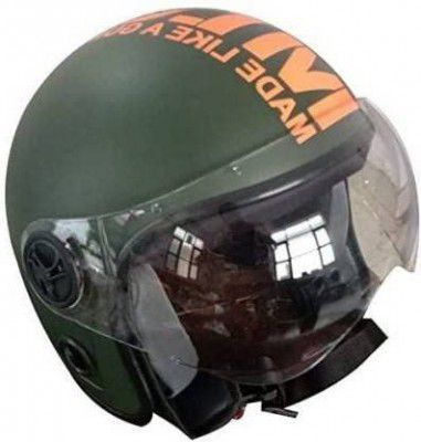 MMW ACTIVE NO. 1 Motorbike Open Face Helmet Helmet Bullet Motorbike Helmet (Green)