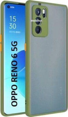 mobiHut Back Cover Case for Oppo Reno 6 5G | Translucent Shockproof Frosted Smoked Matte Back | Camera Protection | 360 Degree Protection Case (PC, TPU | Green)