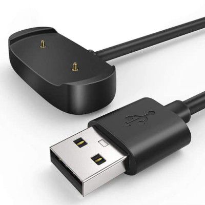 MobileGlaze SmarMGatch Replacement USB Charger Compatible with Amazfit GTR 2, GTR 2e, GTR 2 eSIM, GTS 2 Mini, GTS 2e, GTS 2, BIP U, BIP U Pro, Pop Pro USB Charging Cable (1 Meter)(Black)