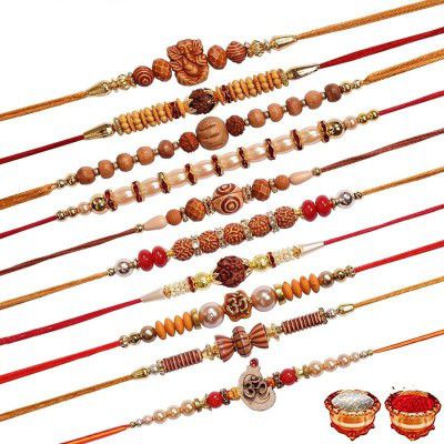 Mobison Multicolor Combo of 10 Dora Rakhi Set with Roli Chawal & Greeting Card - RCHMPR3048