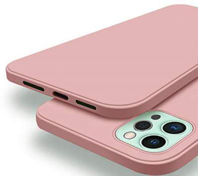 Mobistyle Soft Silicone Slim Matte Liquid Silicone TPU Shockproof Slim Back Cover Case for iPhone 12/12 pro (Pink)
