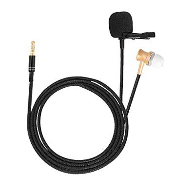 MOBZAK Clamor Cancelation Omnidirectional Lavalier Microphone inbuild Headphone Metal Shield Clip & Pure Copper Wire Use for Calls, Video Conferences, Webinar & Online Classes