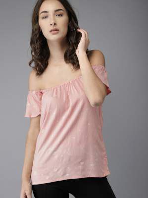 Moda Rapido Casual Regular Sleeve Printed Women Pink Top