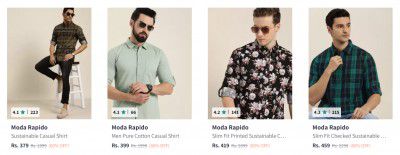 UP TO 87% OFF - Moda Rapido Shirts Starts at 277 | FOr Men