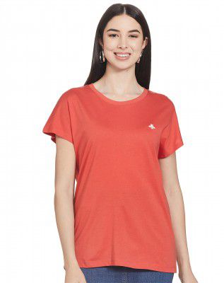 Mode By Red Tape Women Coral Round Neck T-Shirt_MAT0709-L