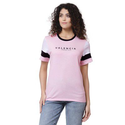 Mode By Red Tape Women Pink Round Neck T-Shirt_MAT0633-S