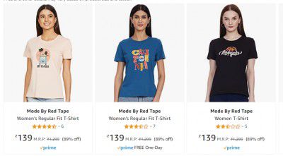 Amazon : Mode By Red Tape Women's Clothing Upto 90% off | Starts At ₹249