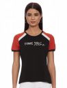 Mode By Red Tape Women's Color-Blocked Classic T-Shirt (MAT0601_Black M)...