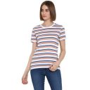 Mode By Red Tape Women's Striped Regular fit T-Shirt (MAT0555_White XS)...