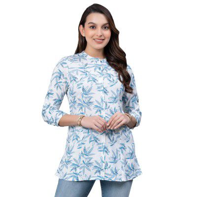 Mode Women's Regular Fit Blouse (MFB0214_Light Blue
