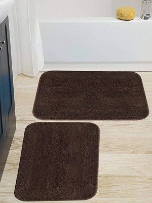 Modern 2 Piece mats with Anti Skid Rubber BackingColour Cofee ,Size( 40 x 60 cm) Set of 2 Piece