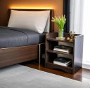 Modern Bedside Table with 3 Shelves,Bed Side Table Wooden Organizer Stand/Home Decor Table/Coffee Table/End Table/Side Table for Bedroom/End Table for Living Room 40.6 x 25.4 x 50.8 cm, Dark Brown...