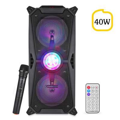 Modernista Sound Box 200 Wireless Bluetooth Speaker 40W with Wireless Karaoke Mic/FM/Aux/LED Lights/Portable Outdoor Party Speaker