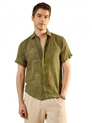 Modeve Men's Solid Regular Fit Shirt