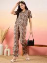 Modeve Women Shirt Pant Navy Abstract Print Co-Ord Set...