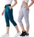 Modeve ® Women Solid Cotton Blend Capri- Pack of 2...