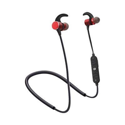 MODGET Bassbuds Bluetooth 5.0 Wireless Headphones (Red Black)