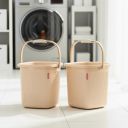 MODWARE 5L Square Bathroom Bucket, Anti-Slip Handle, Pack of 2 (Cream)...