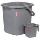 Modware Square Ribbon Plastic Bucket Set with Mug...