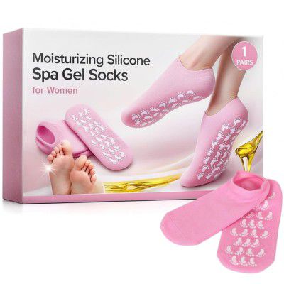 Moisturizing Silicone Spa Gel Socks (Multicolor, 1 Pair) (1 PAIR)