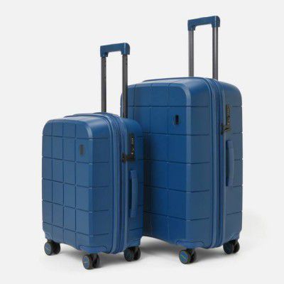 Mokobara  Hard Body Set of 2 Luggage 8 Wheels - The Hovercraft Expandable Luggage - Blue