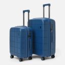 Mokobara  Hard Body Set of 2 Luggage 8 Wheels - The Hovercraft Expandable Luggage - Blue...