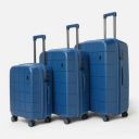 Mokobara  Hard Body Set of 3 Luggage 8 Wheels - The Hovercraft Expandable Luggage - Blue...