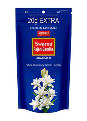 Moksh Swarna Rajni Gandha Agarbatti– Premium Long-Lasting Incense Sticks with Rajnigandha Fragrance for Puja, Meditation & Home Fragrance