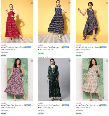 Mokshi Women's Dresses Upto 90% | Starts ₹310