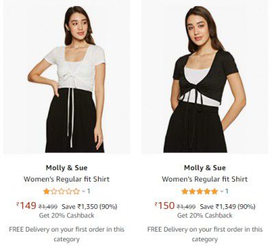 Molly & Sue Women's T-Shirt Upto 93 % Off