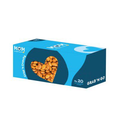 MOM - Meal of the Moment, Roasted & Salted Almonds Combo Dispenser, 10 Pouches each of 12g - Rich source of fiber | High in Protein | Smart Snack | Dry Fruit